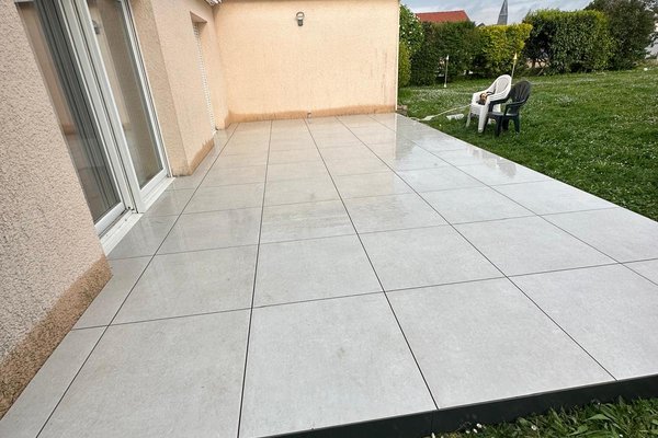 Dallage terrasse sur plot