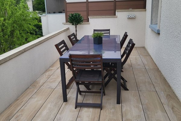 Dallage terrasse sur plot