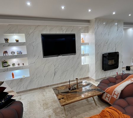Peinture de salon effet marbre
