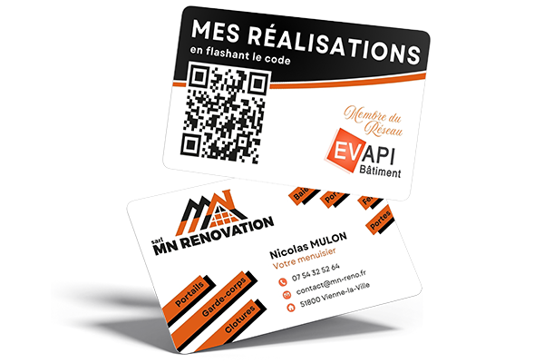 <b>Carte de visite</b> avec QR Code intégré