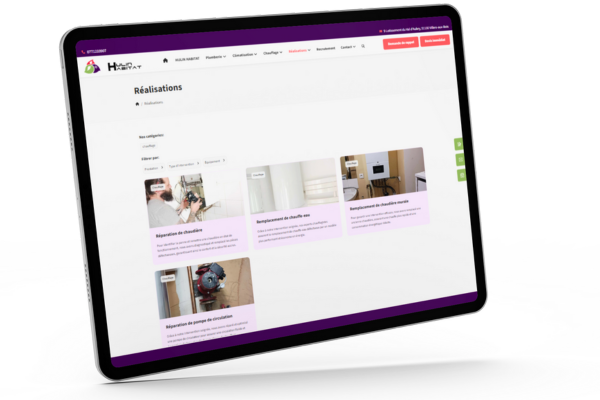 <b>Portfolio visuel</b> pour les réalisations