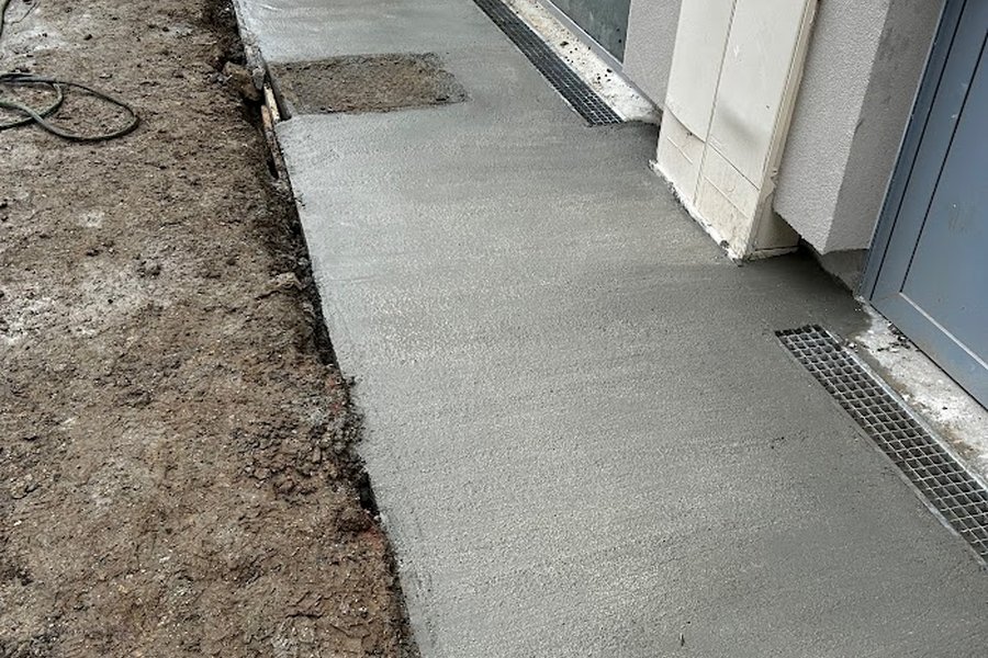 Pose de dalle en béton