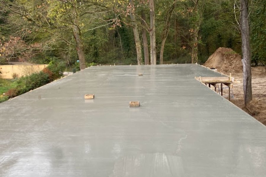 Pose de dalle en béton