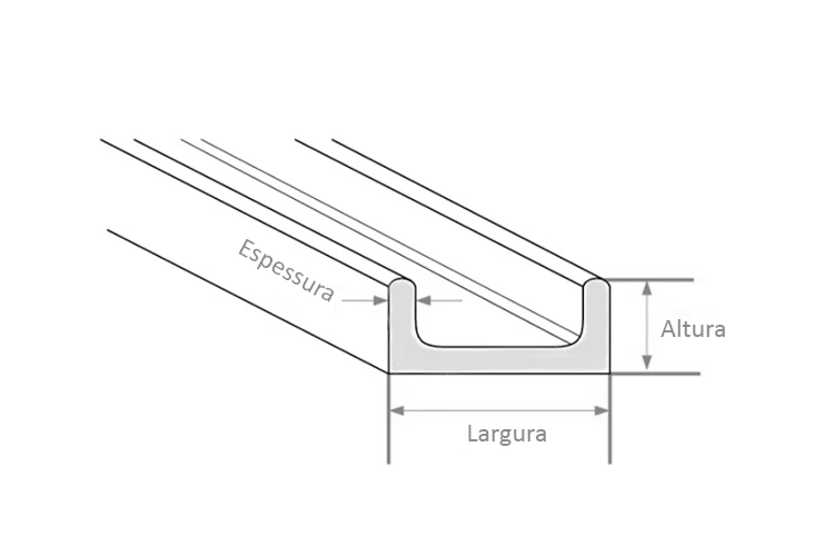 Fichas técnicas das barras U de aço inoxidável