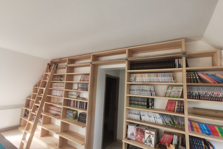 Echelle roulante de bibliothèque