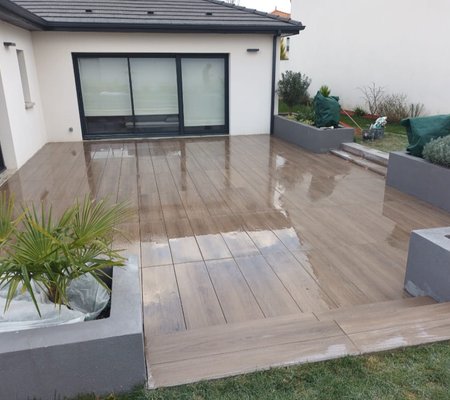 Dallage terrasse sur plot