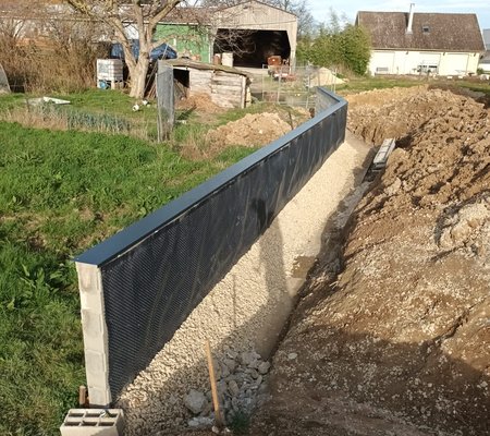 Mur de soutènement à Reims