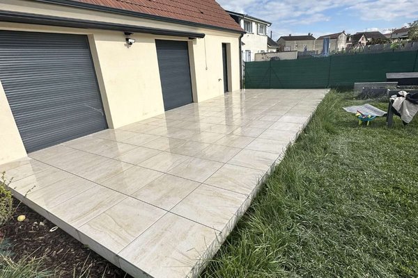 Dallage terrasse sur plot