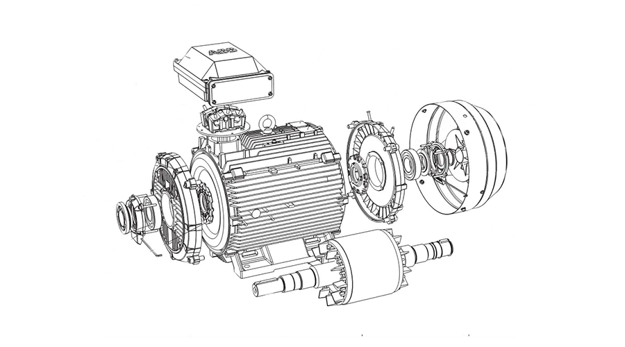 Schéma technique du moteur ABB M3BP 160MLA 4