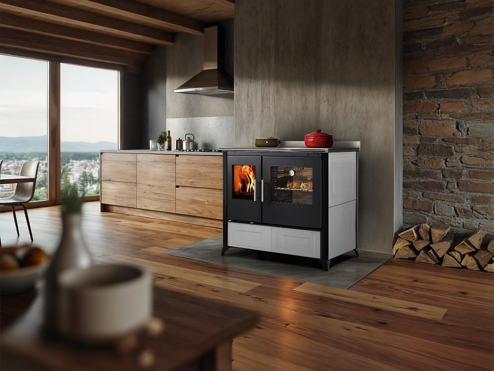 Cuisinière à bois Lina Maiolica 90 1