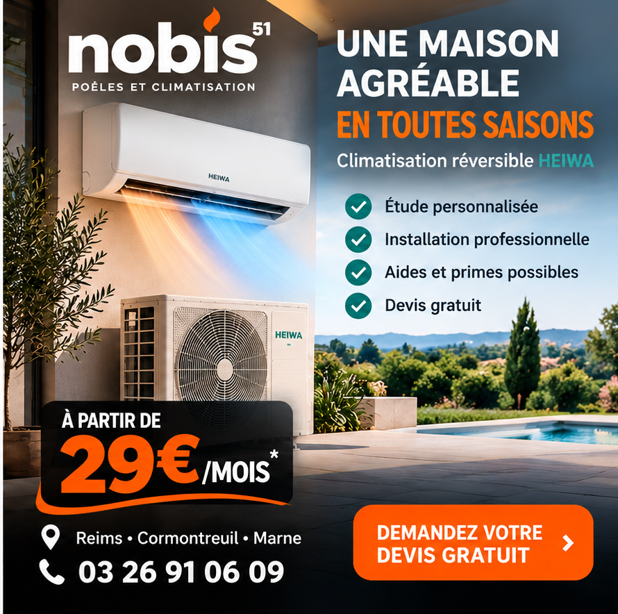 Climatisation Heiwa à Reims (51) - Installation Nobis 51