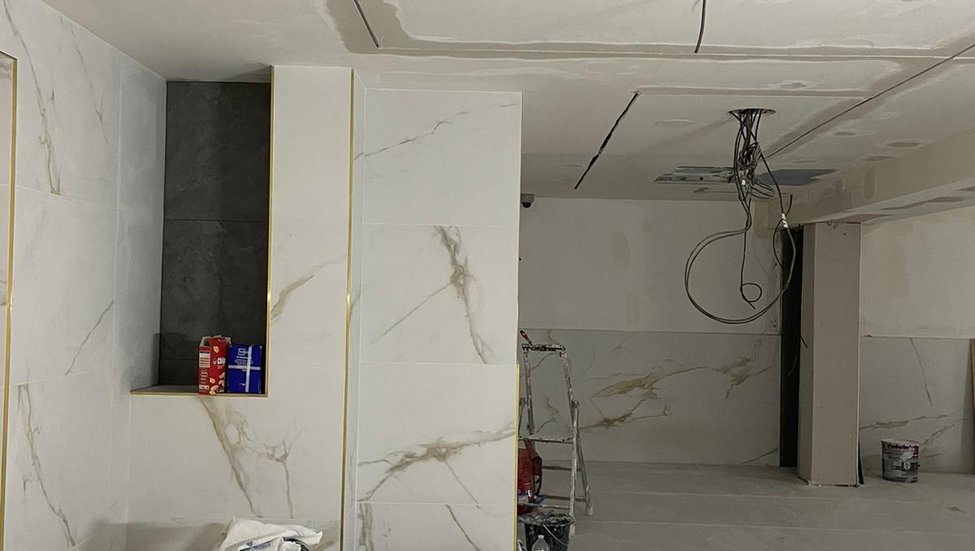 Gros plan pendant les travaux